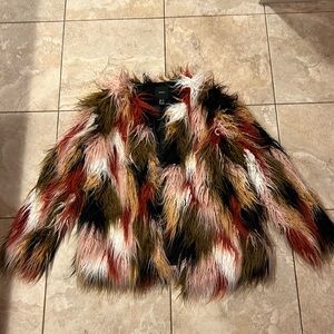 Women’s faux fur jacket size Large